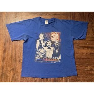 Kenny Rogers Through the Years T Shirt Blue Tee T-Shirt Large XL Country Music